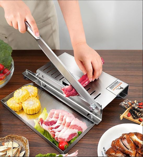 シリコン吸引カップ付きステンレス鋼リブ肉スライサー 厚みのある本体