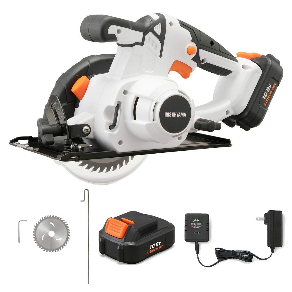 アイリスオーヤマ コードレス丸のこ 電動のこぎり 充電式 10.8V バッテリー付属 刃径125mm JSC125 共通バッテリーシリーズ バッテリーあり