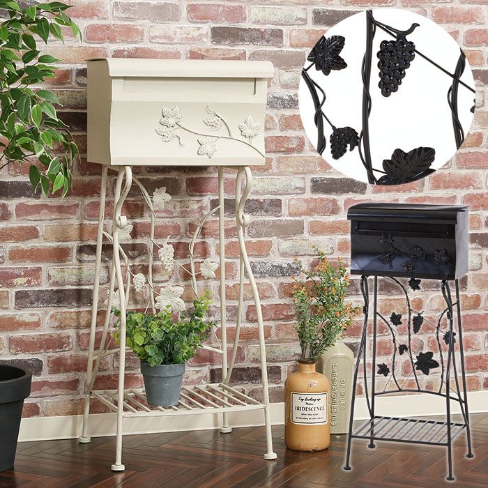 ポスト 置き型 スタンド 郵便受け スタンド式 スタンド 北欧 メールボックス 置き型ポスト アンティーク 置き型 メールボックス 郵便受け ブラウン 郵便ポスト 宅配ボックス 通し孔付き おしゃれ 玄関 エントランス 庭