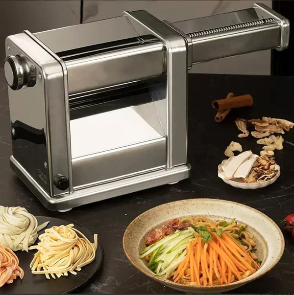 電気製麺機 麺プレス機 業務用家庭用パスタメーカー ステンレス餃子の皮マシン ステンレス製麺ローラーとカッター スパゲッティラザニア用