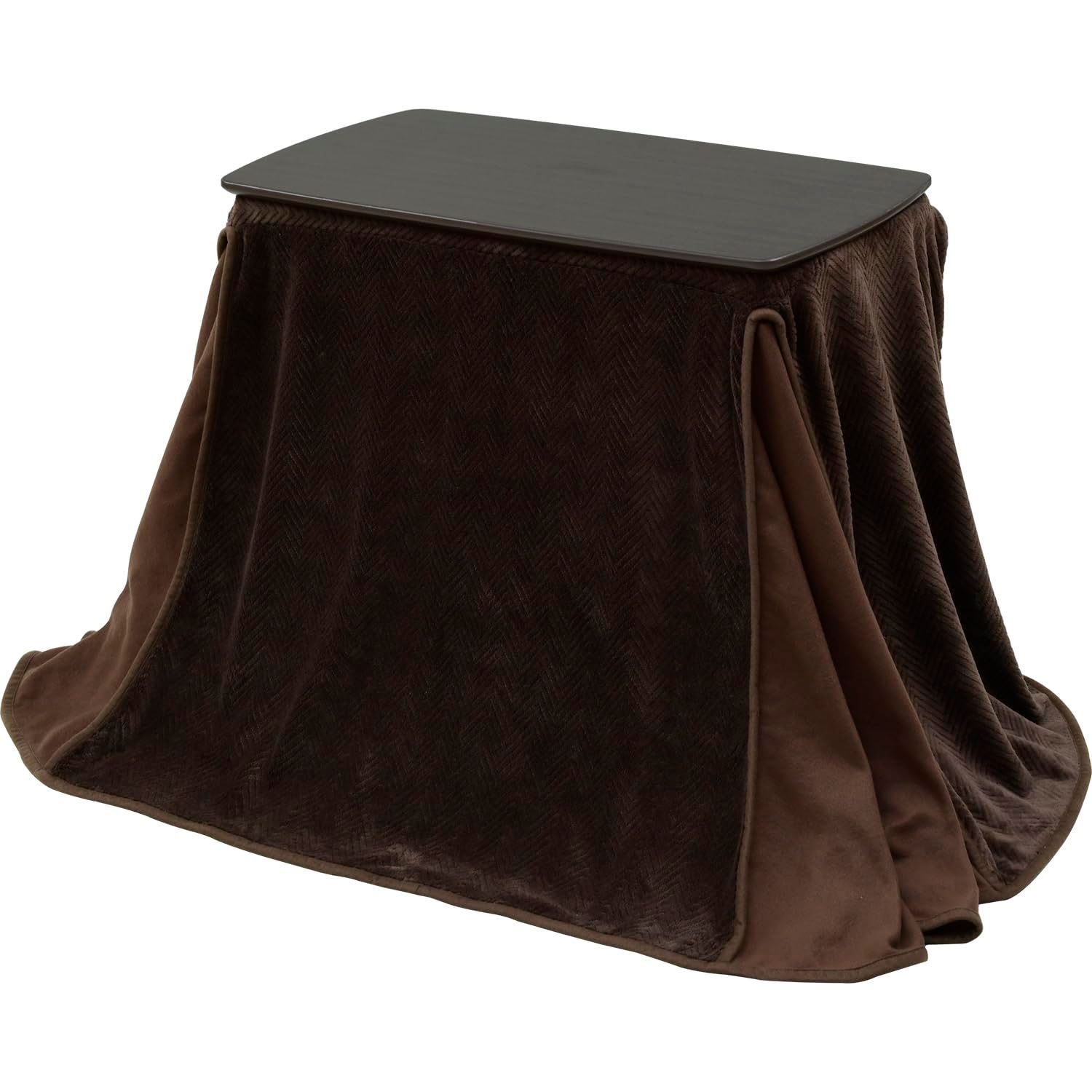 山善 こたつ テーブル 布団セット 幅75×奥行40×高さ55 65cm 高さ3段階調節 パソコンデスク 中間入切スイッチ ダークブラウン GDX-F752 DB