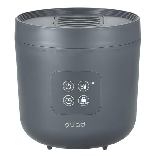 QUADS クワッズ スチーム加湿器 蒸気式 7畳対応 上部給水 2.5L 最大加湿250ml h タイマー チャイルドロック 簡単お手入れ STEAMS スチームス グレー 8c41fd74