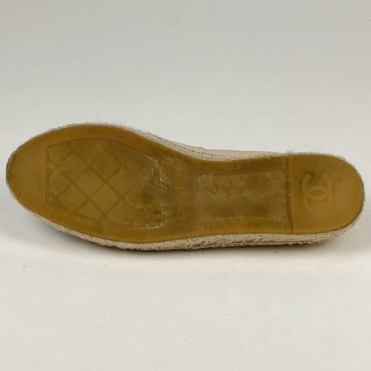 シャネル CHANEL エスパドリーユ スリッポン ココマーク 麻 靴 スリッポン レザー ベージュ ブラック レディース