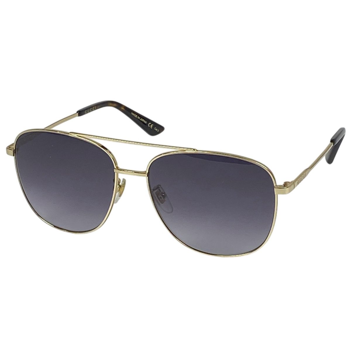 グッチ GUCCI ロゴ サングラス ティアドロップ ビー サングラス GP プラスチック ゴールド ブラウン GG0410SK レディース