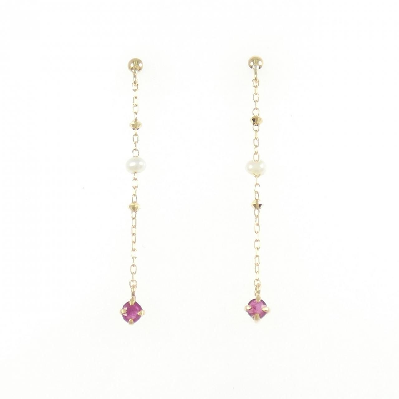 K18YG 淡水パール ピアス 2.1mm