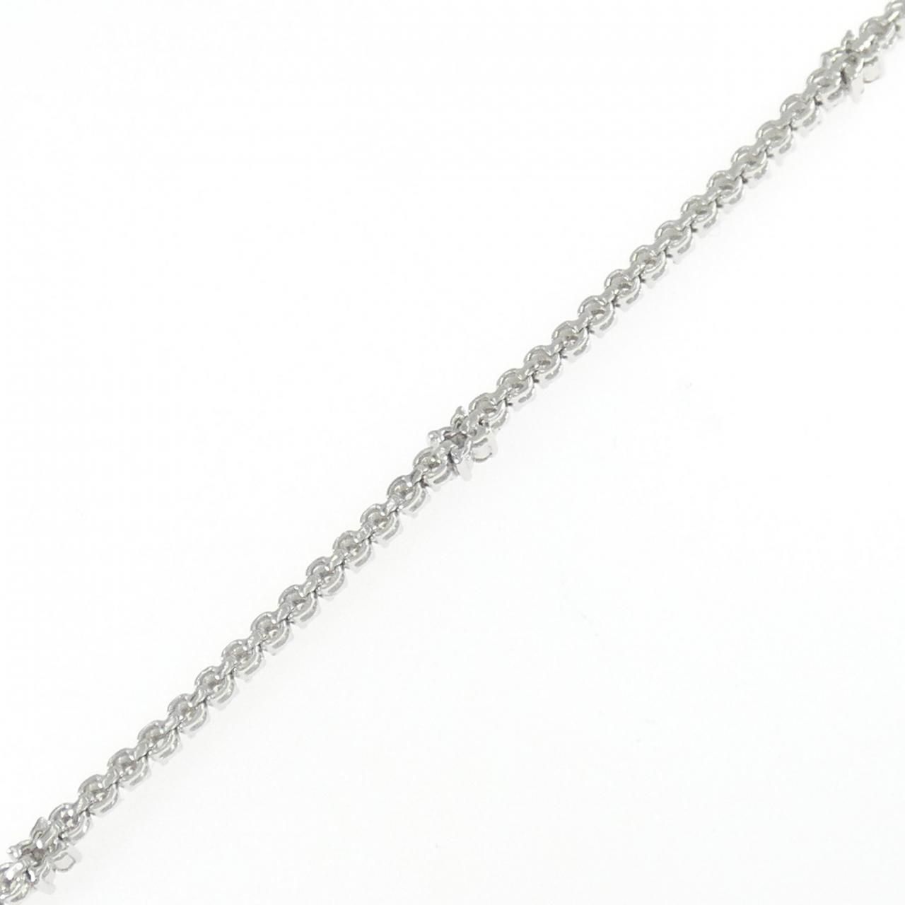 K18WG フラワー ダイヤモンド ブレスレット 1.10CT