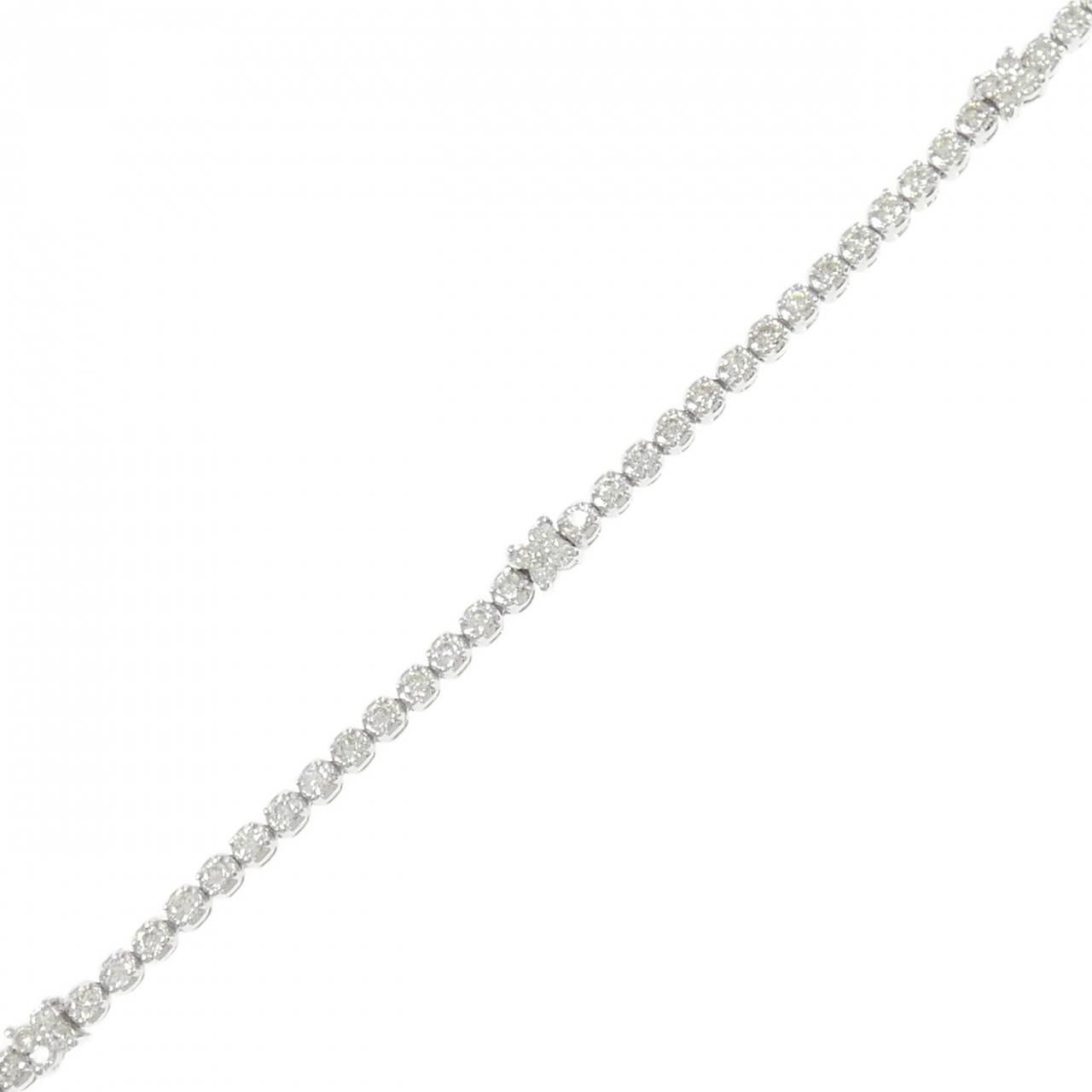 K 18 WG フラワー ダイヤモンド ブレスレット 1 10 CT