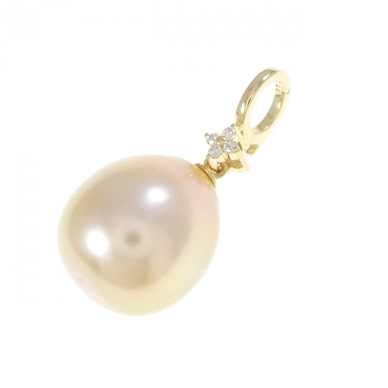 K 18 YG 白蝶パール ペンダント 12.9 mm