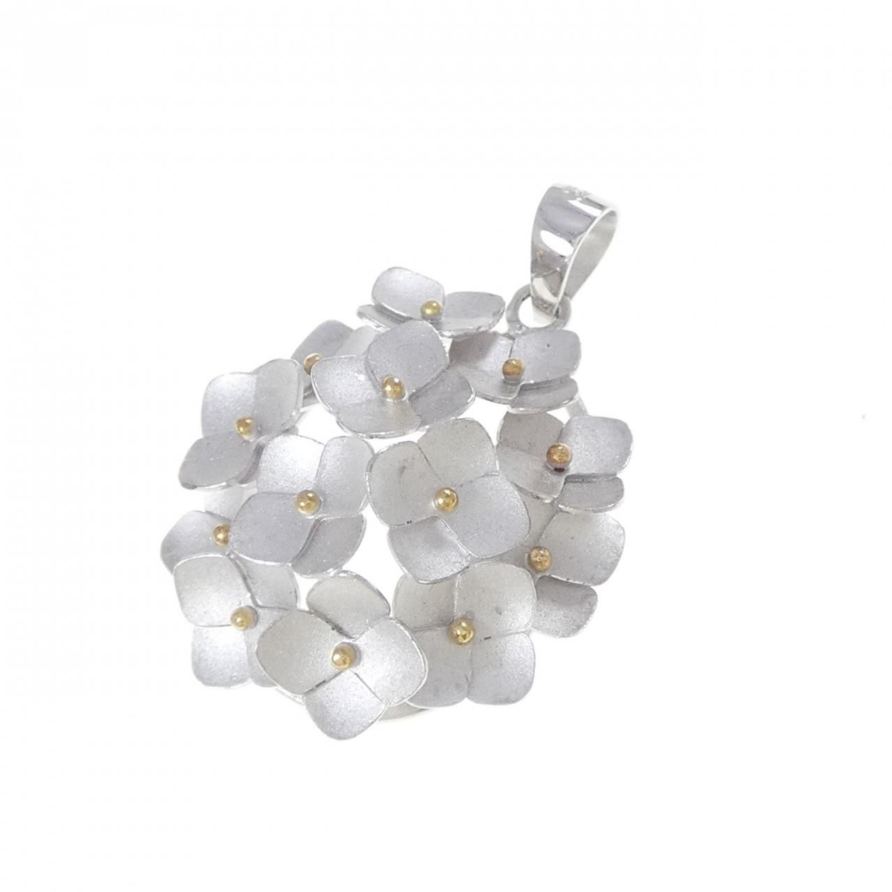 K14WG K18YG フラワー ペンダント