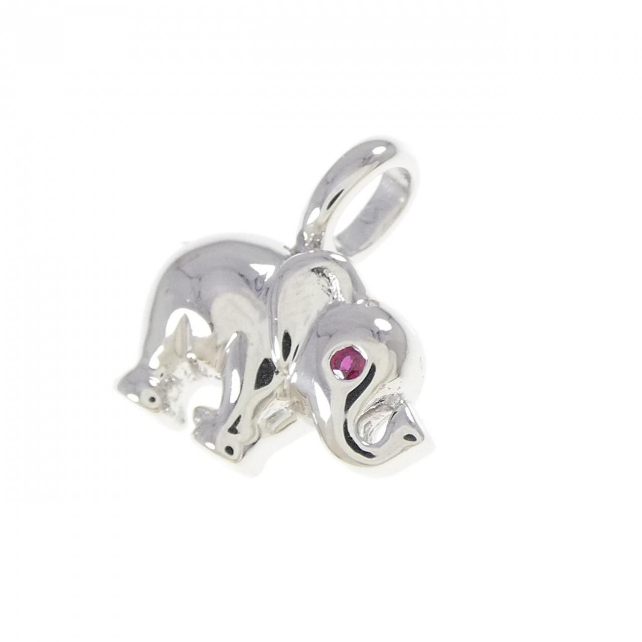 750WG エレファント ルビー ペンダント