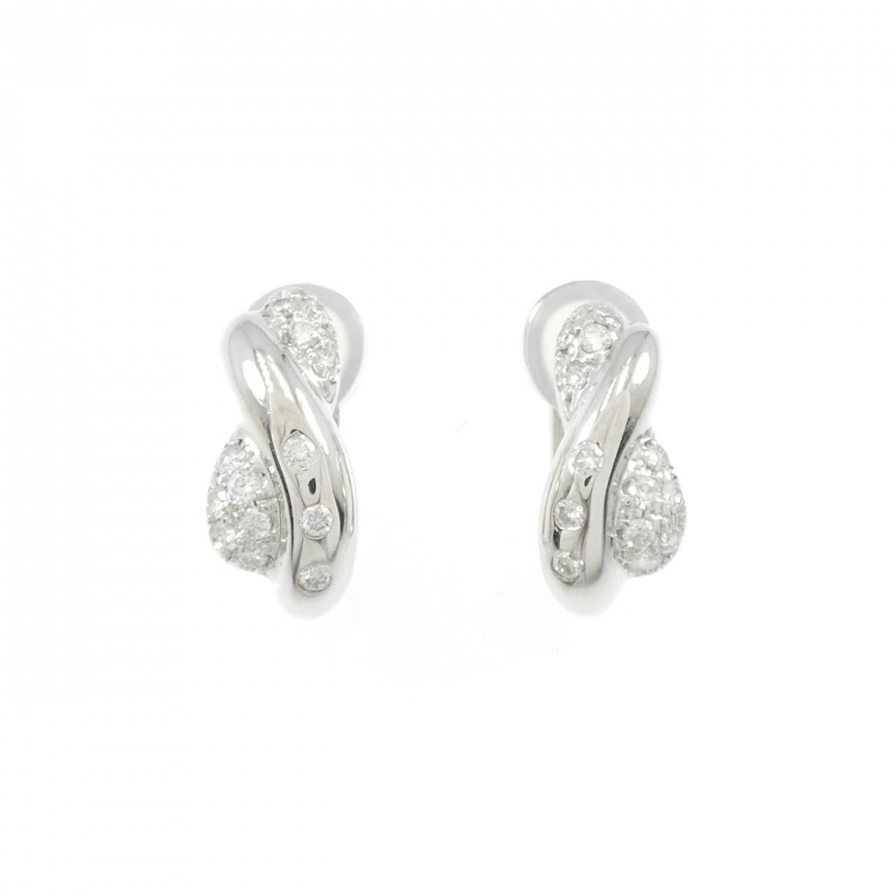 K18WG PT900 ダイヤモンド ピアス イヤリング 0.68CT