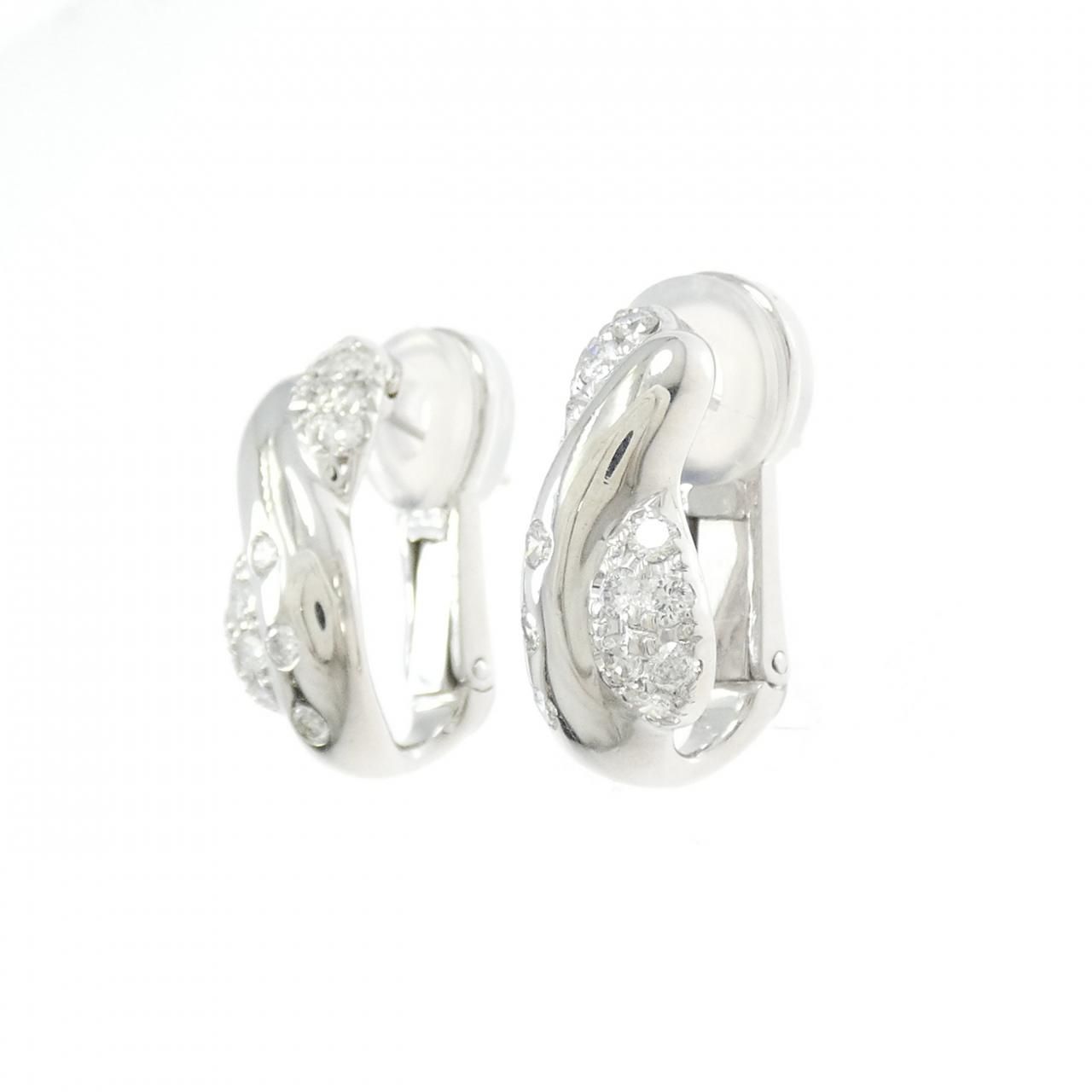 K18WG PT900 ダイヤモンド ピアス イヤリング 0.68CT