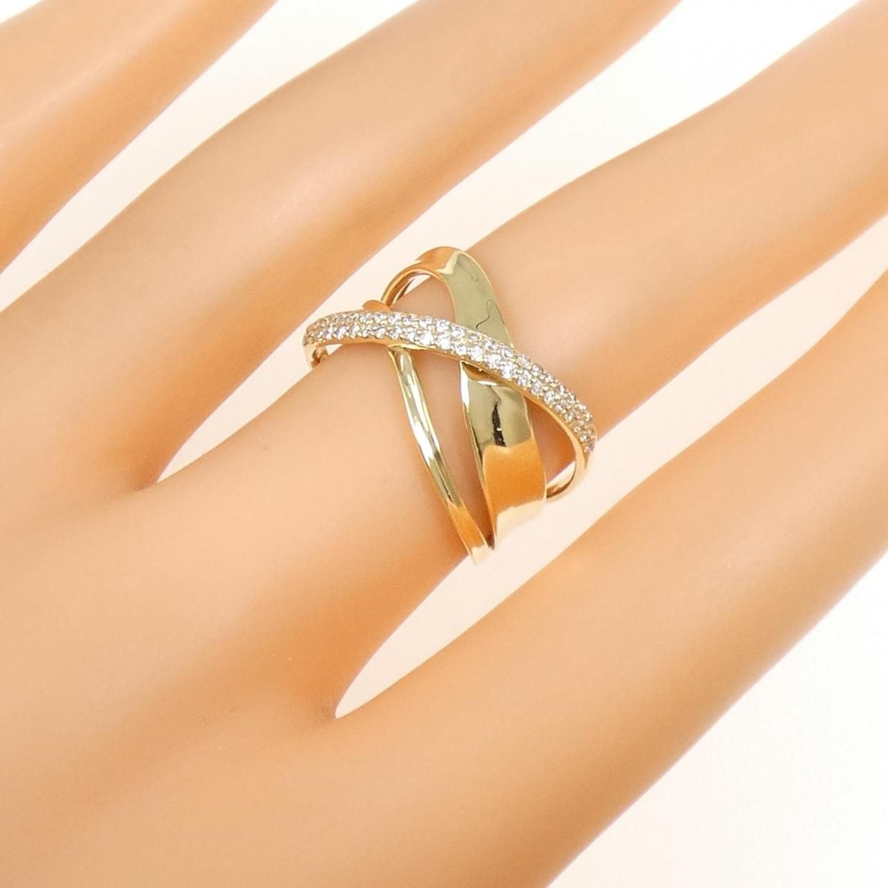 爆安！！！K18PG ハーフエタニティリング 天然ダイヤモンド0.30ct 爆安