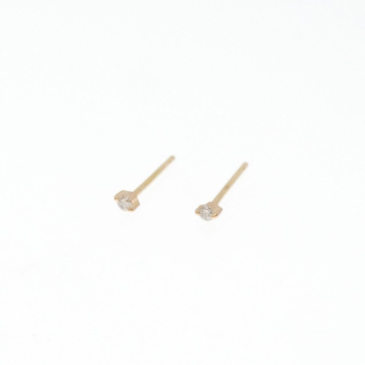 K18YG ソリティア ダイヤモンド ピアス