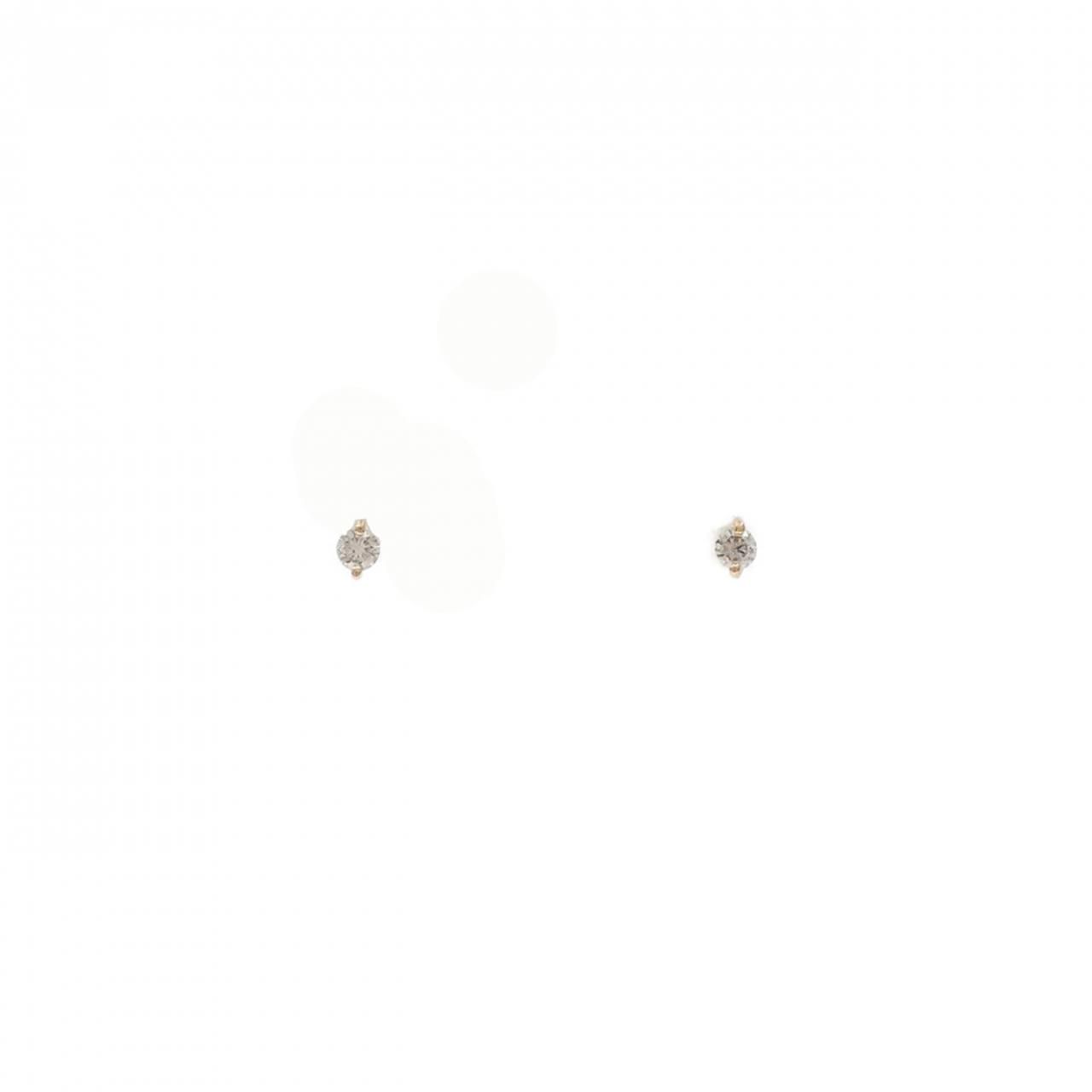 K18YG ソリティア ダイヤモンド ピアス