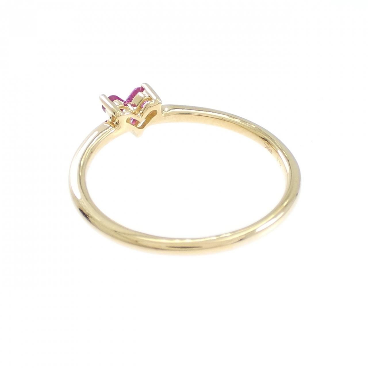 ☆スタージュエリー☆ルビー0.13、18K☆ミステリアスハート