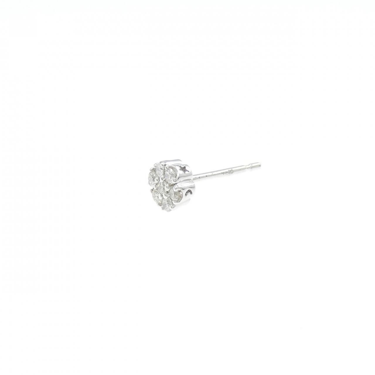 K18WG ダイヤモンド ピアス 0.12CT 片耳
