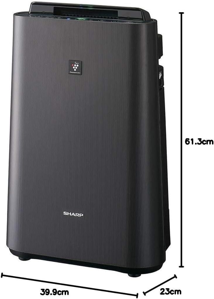 シャープ 加湿 空気清浄機 KC-J50C-H プラズマクラスター 7000 薄型デザイン 浮遊ウィルス 花粉 空気浄化 静電気抑制 PM2.5対応 空気清浄 23畳 加湿量500mL グレー