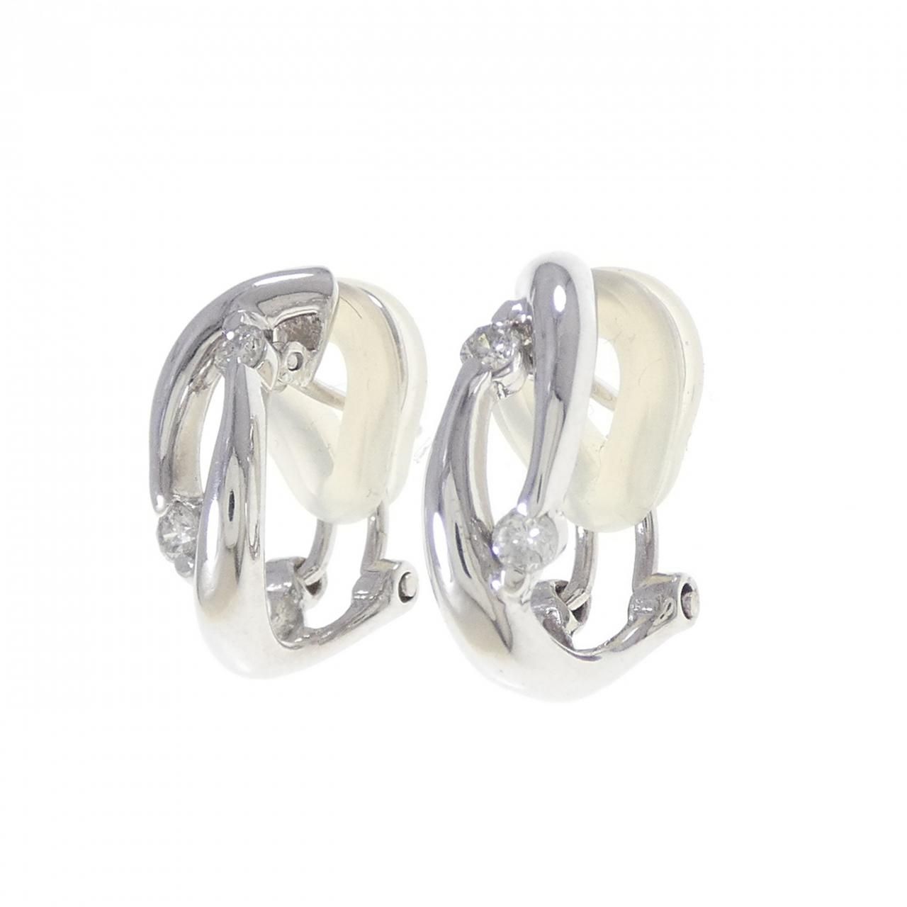 PT900 K18WG ダイヤモンド ピアス イヤリング 0.20CT