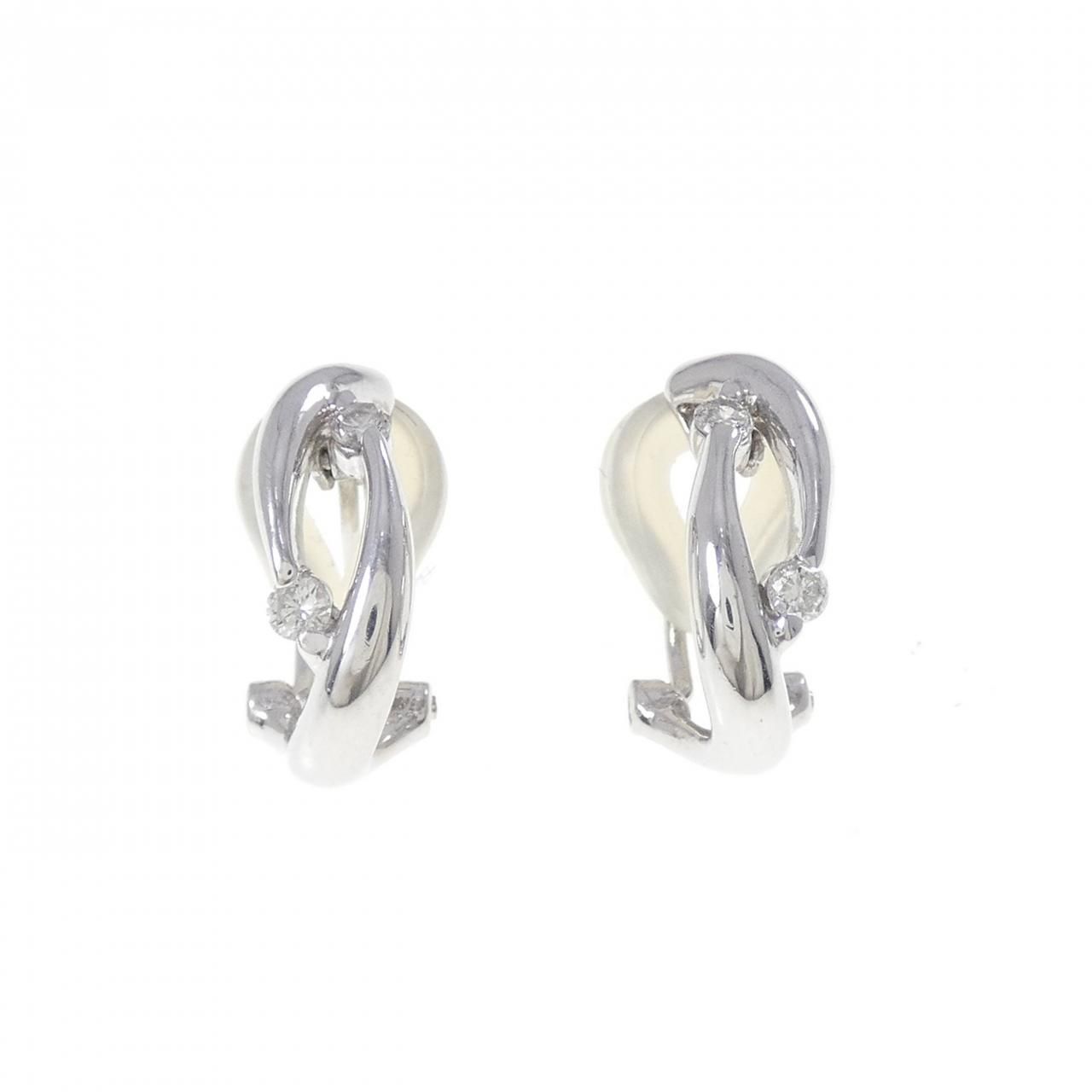 PT900 K18WG ダイヤモンド ピアス イヤリング 0.20CT