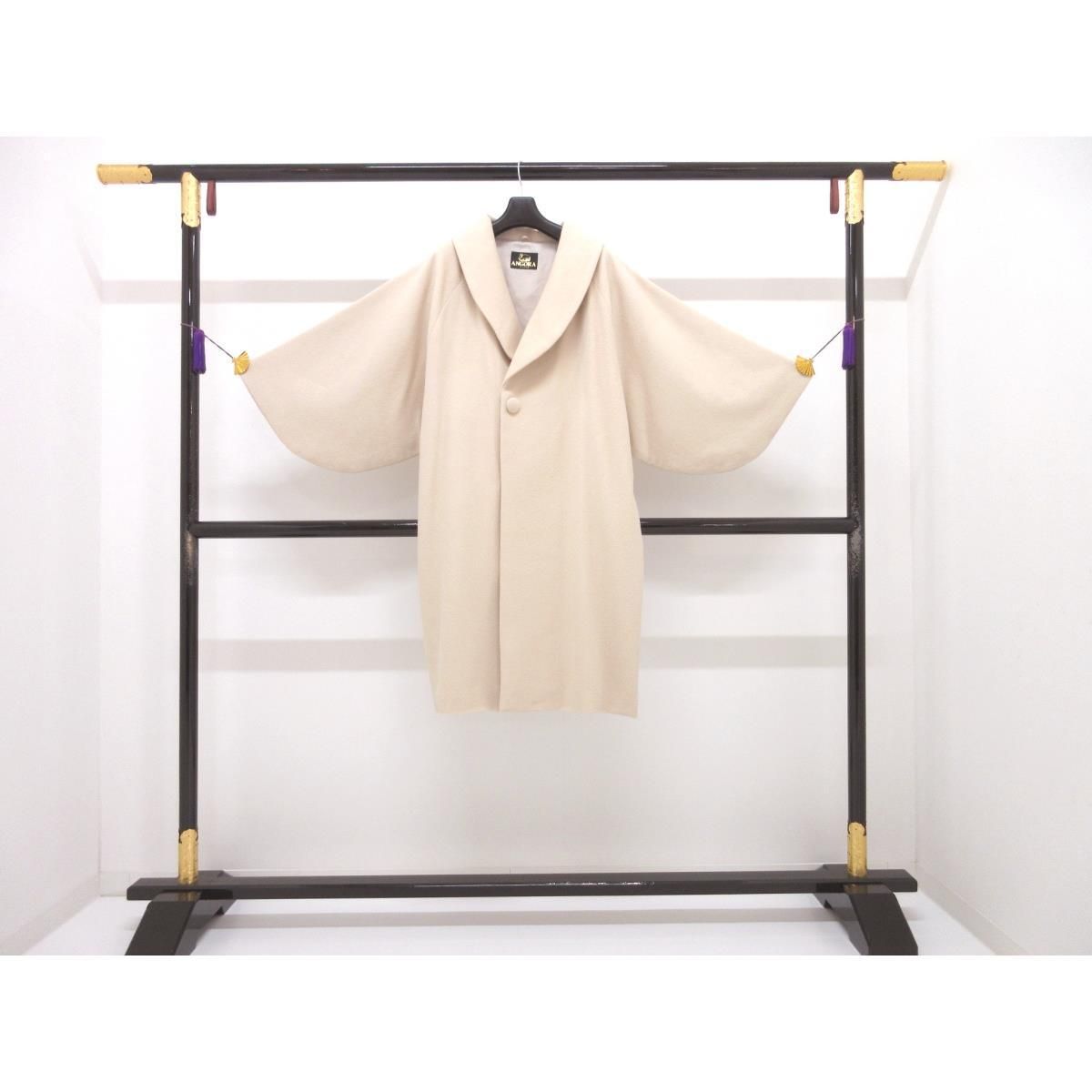 お洒落コート アンゴラ混ヘチマ衿コート