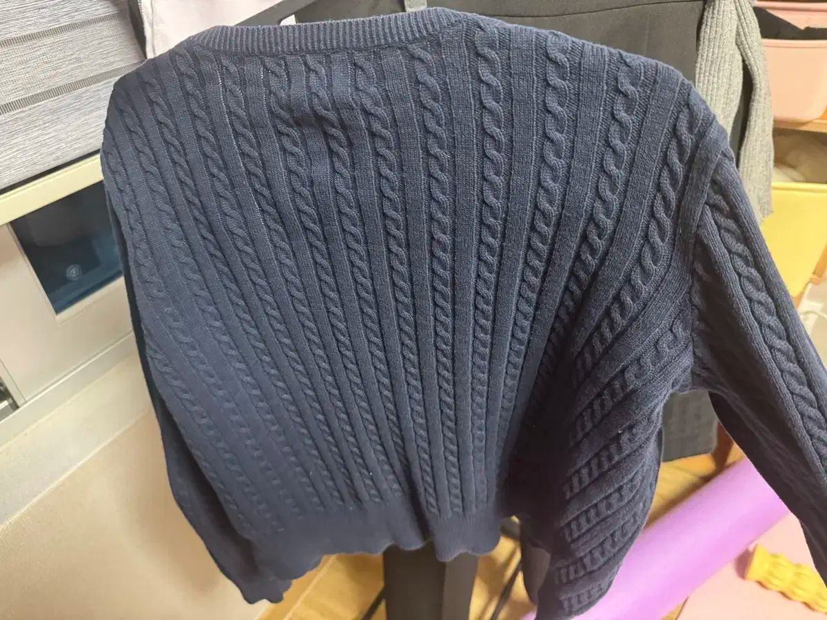 ポロガールズ ネイビー ケーブル カーディガン L