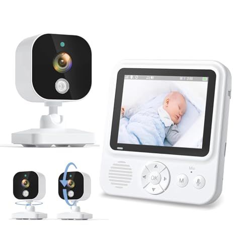 ZAIDER ベビーモニター モニター付き 見守りカメラ ペットカメラ VOX省エネ&双方向通話 360°回転 ベビーセンサー 温度アラーム 720P 暗視 超広角 子守唄 ズーム wi-fi不要 充電式 長時間連続使用 ベビーア 1aa0fd4a