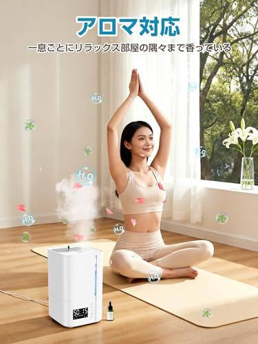 加湿器 スチーム式X超音波式 ハイブリッド式 5 L大容量 30畳 卓上 アロマ対応 自動恒湿 45時間連続 加熱式 除菌 12時間タイマー 静音 リモコン付き 睡眠モード 花粉症 乾燥対策 上から注水 humidifier 空焚 b 3 ca 06 ad