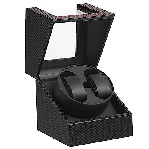 ワインディングマシーン 2本巻き ウォッチワインダー 自動巻きワインディングマシーン マブチモーター 新型の腕時計自動巻き上げ機 PU皮質 男女の腕時計は全部使えます アップグレード 炭素繊維 2本巻き 13 f63c76a3