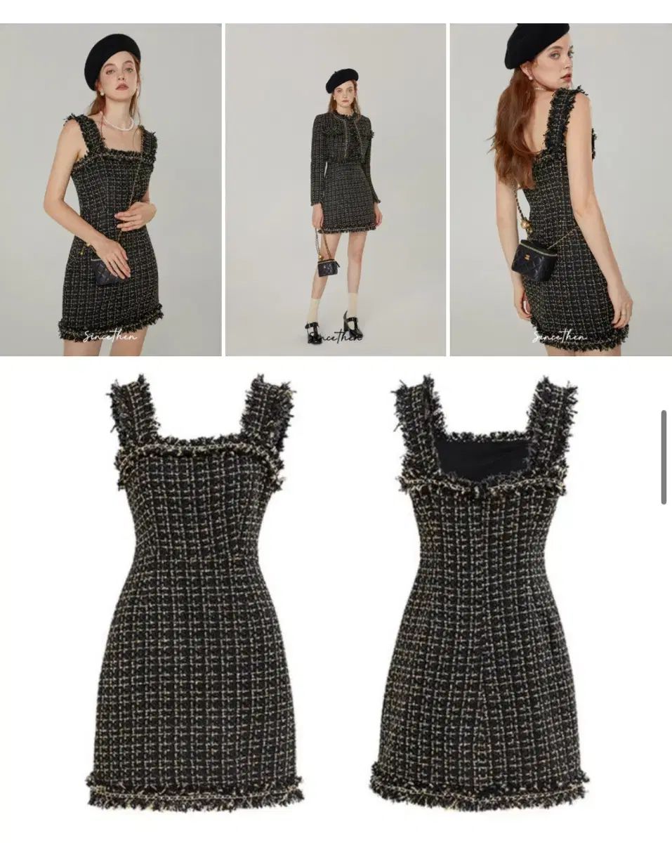 シンスゼン ステラ ツイード セットアップ ジャケットM ワンピースS ゲストルック