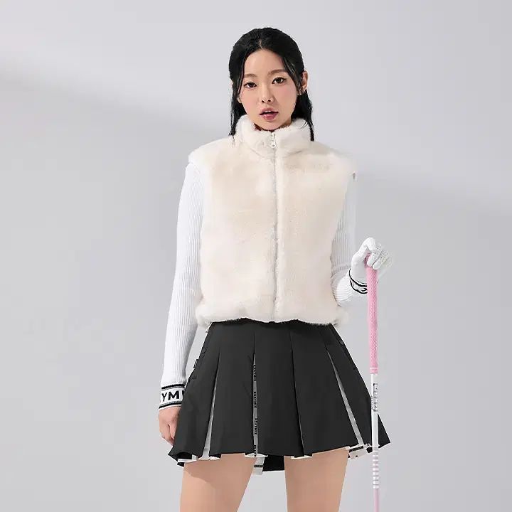 ゼクシィミックス キルティング ソフト ファー リバーシブル ベスト