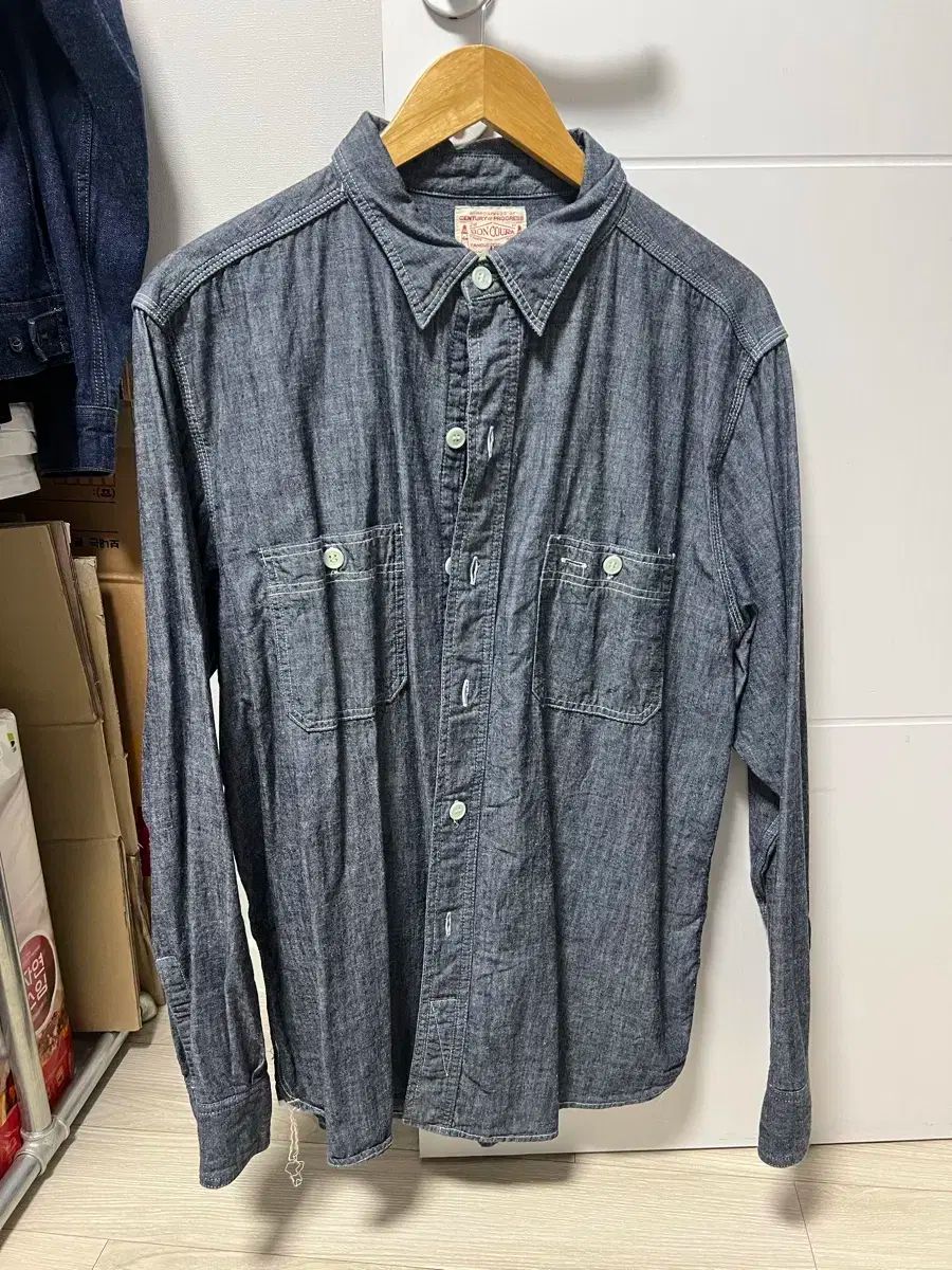 ボンクラ boncoura シャンブレー ワークシャツ 42