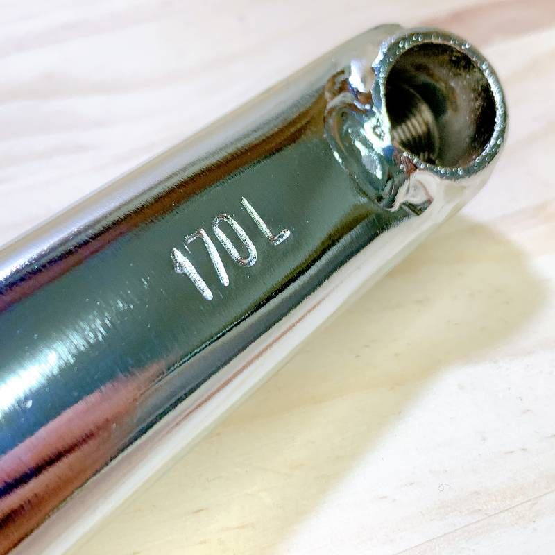 BMX クランクセット シルバー 48スプライン 170mm 19mm軸 クロモリ