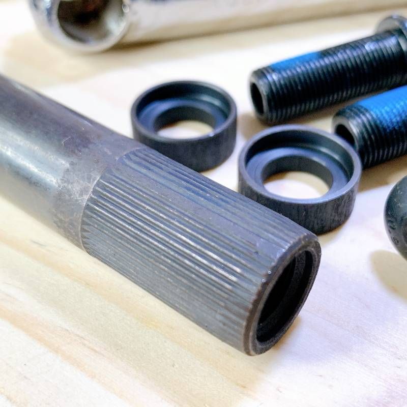 BMX クランクセット シルバー 48スプライン 170mm 19mm軸 クロモリ