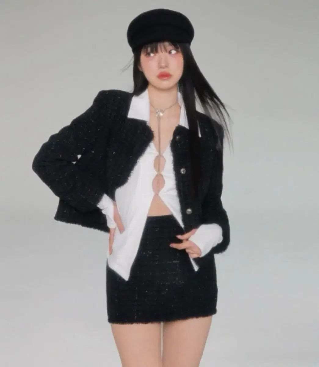 ニューオリン ツイードジャケット ブラック