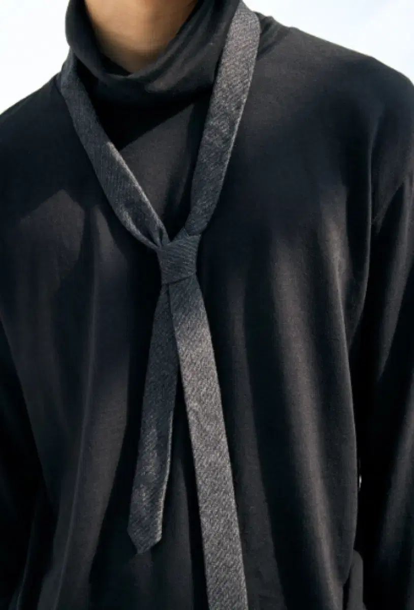 Hatchingroom フィット タイ ヘリンボーン ストライプ チャコール