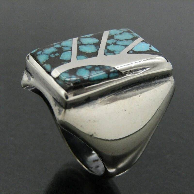 Navajo ナバホ族 リング ターコイズ インレイ メンズ レディース