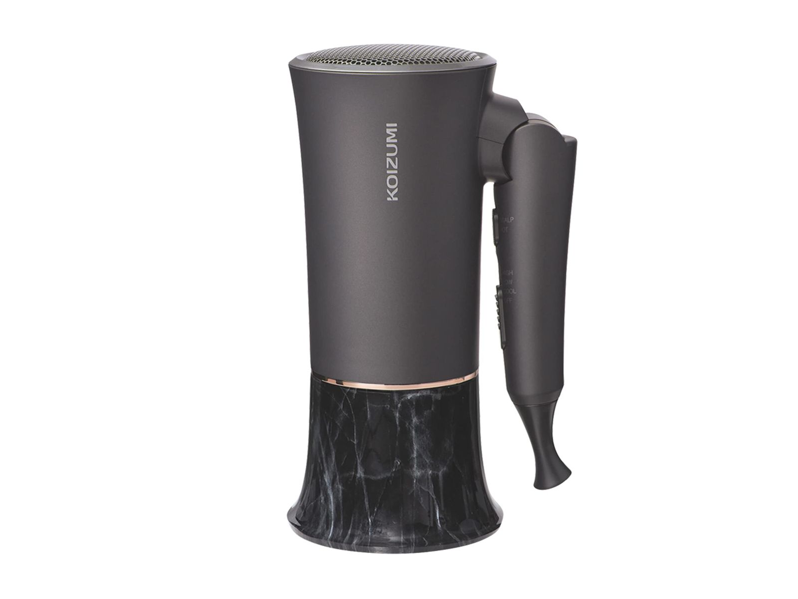 コイズミ ヘアドライヤー 大風量 スカルプ機能 マイナスイオン 軽量 スタンド付き ブラック KHD-K310 K 1 大理石調 ホワイト