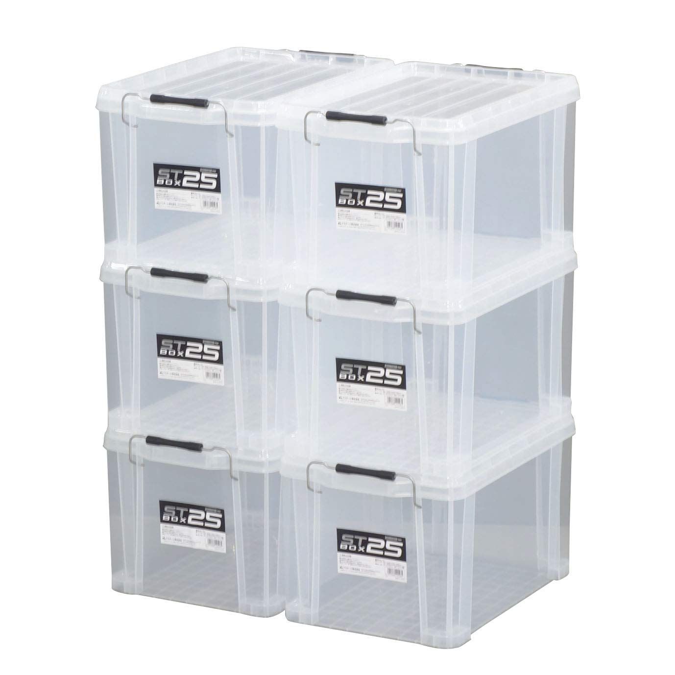 JEJアステージ 収納ボックス コンテナ STボックス 25 クリア 奥行44×高さ26×幅29.5cm 6個セット