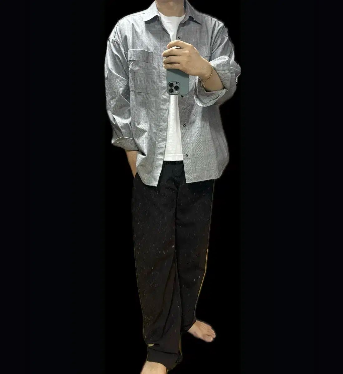 Beaker ビーカー ストライプ CHECK チェック Oxford オックスフォード シャツ ジャケット サイズ L