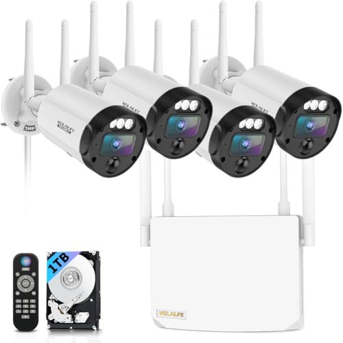 双方向通話 ダブルアンテナ信号強化 130° 超広角 防犯カメラセット ワイヤレス 4台 屋内屋外 監視カメラ 視カメラ 録画機セット セキュリティ対策 スマホ対応 ネットワーク 7d998c61