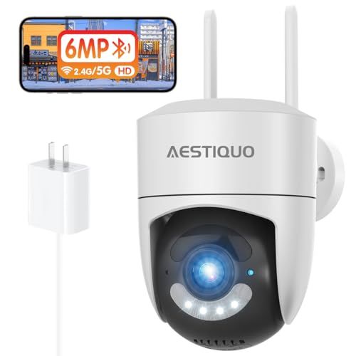 600万画素 自動追跡機能 AESTIQUO 防犯カメラ 屋外 無線 360°全方位監視 左右355°上下120°首振りカメラ AI人物検知 人感発光 夜間 監視カメラ 録画機能付き 常時録画 録音 双方向通話 5G対応 6M 9dde9427