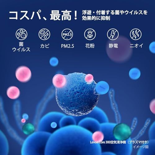 Levoit レボイト 空気清浄機 進級プラズマ付きモデル Core 300 Pro 脱臭 集じん 小型 ペット 省エネ 花粉 ハウスダスト 強力 PM 2 5 20畳 ホワイト 8354 bd 3 a