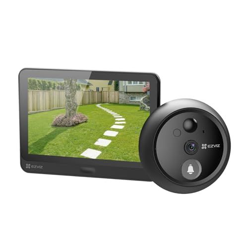 EZVIZ 4.3インチワイヤレスドアホン カメラ付き｜155°広角1080p 赤外線ナイトビジョン3m｜4600mAh長持ちバッテリー｜MicroSD512GB＆クラウド｜工事不要 DIY設置 HP4 73a37e6b