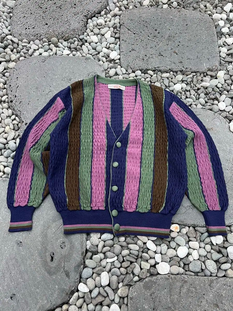 1990s MARS ITALY MADE STRIPE ストライプニットカーディガン