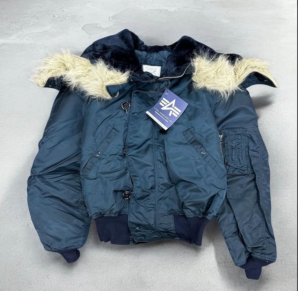 ALPHA アルファ N-2Bフライトジャケット Made In USA LARGE Dead Stock