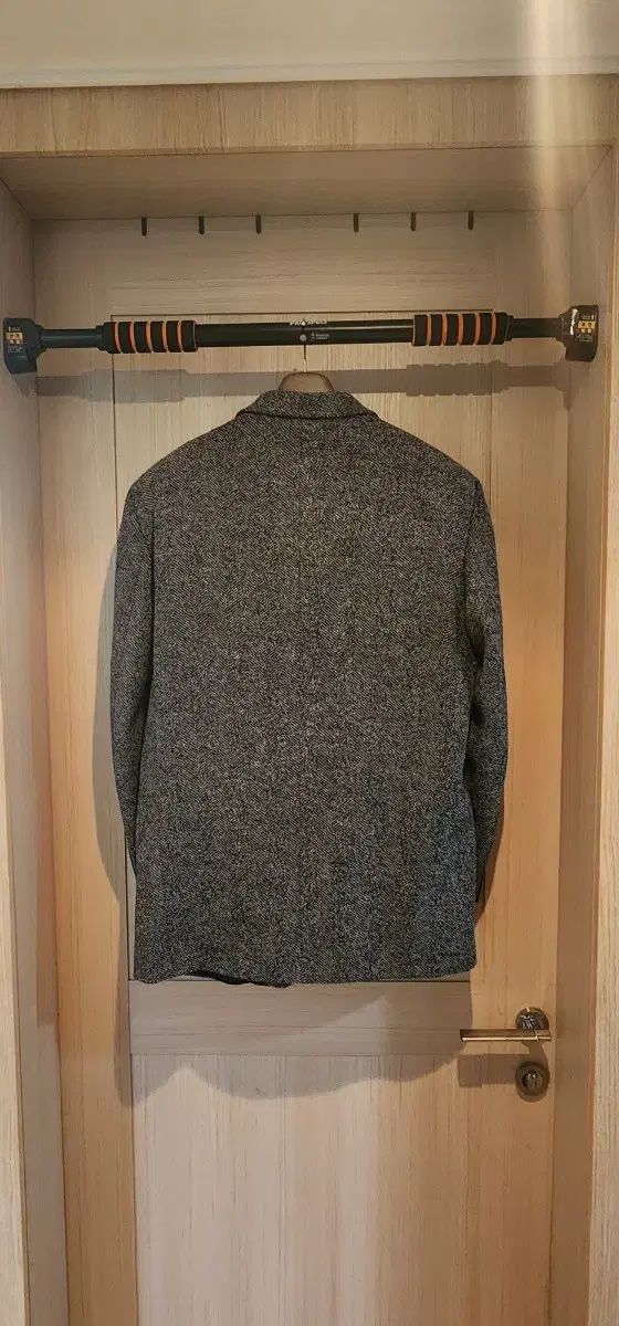 グレーヘリンボーン 3ボタン ツイードジャケット XL