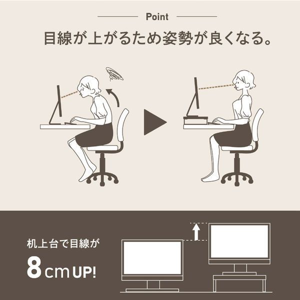  リヒトラブ MDF机上台スリム ロータイプ ナチュラル A 8004-35 × その他 机上アクセサリー