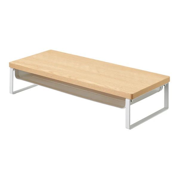 まとめ買い リヒトラブ MDF机上台スリム 500×200 棚付 ナチュラル A8012-35 ×3セット