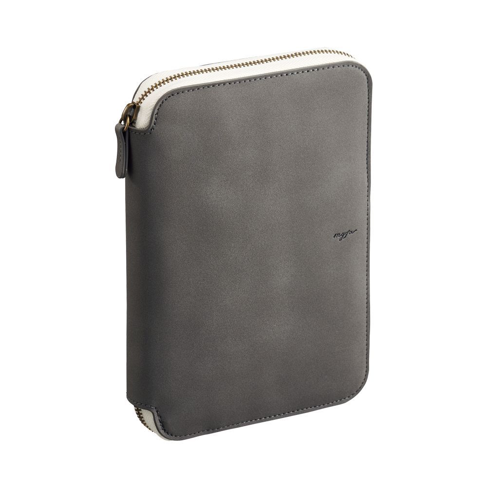 まとめ買い リヒトラブ myfa ラウンドジップバインダー ミニ6穴 チャコールブラック N3391-24 3冊セット